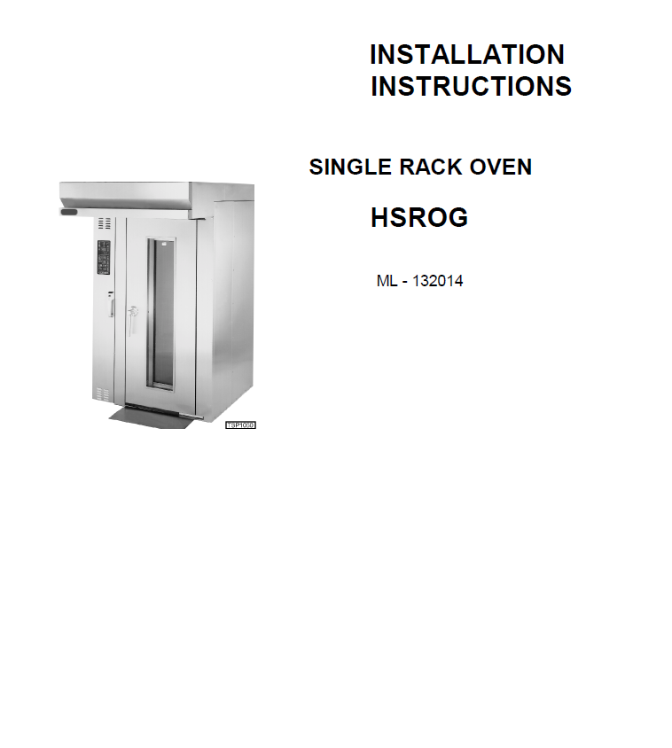 HOBART MODEL HSROG ML132014 SINGLE RACK OVEN SERVICE, REPAIR AND TECH Ignite Parts