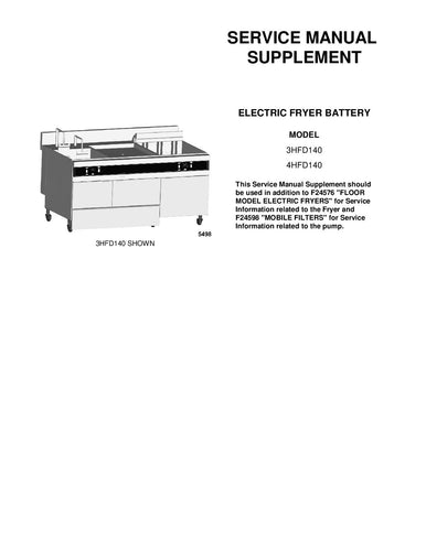 HOBART MODEL 3HFD140, 4HFD140 ELECTRIC FRYER BATTERY SERVICE, TECHNICAL AND REPAIR MANUAL