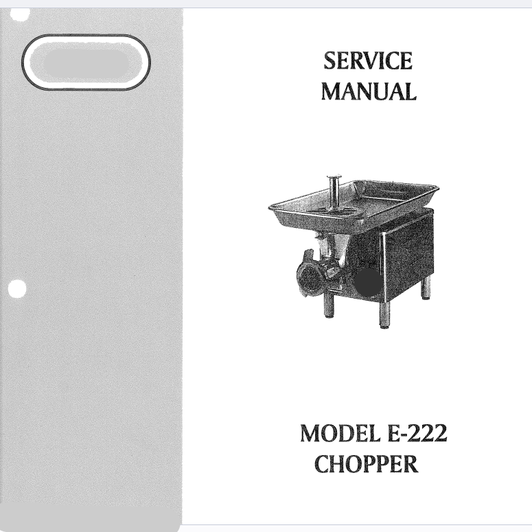 berkel chopper model E-222 service manual, repair manual, technical manual, hobart service manual