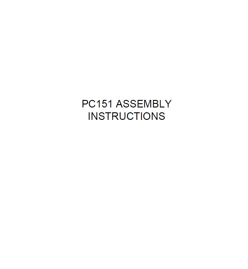 pc151 assembly instruction