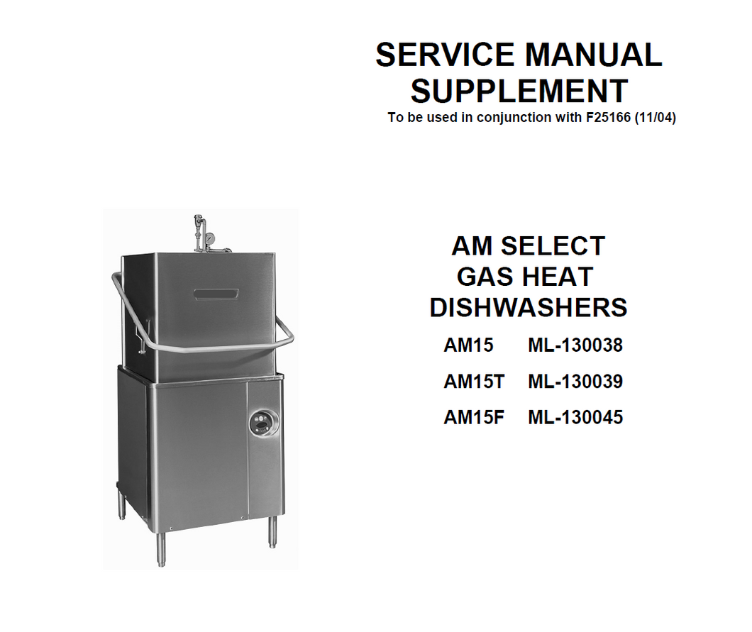 HOBART MODEL AM15, AM15T, AM15F , Hobart Dishwasher Error Codes