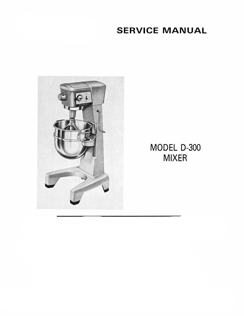 HOBART MODEL D330 SERVICE, TECHNICAL AND REPAIR MANUAL PDF