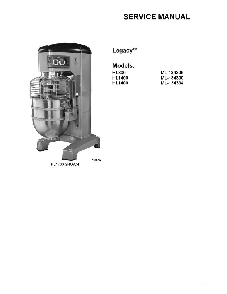 HOBART MODEL HL800 HL1400 SERVICE, TECHNICAL AND REPAIR MANUAL PDF