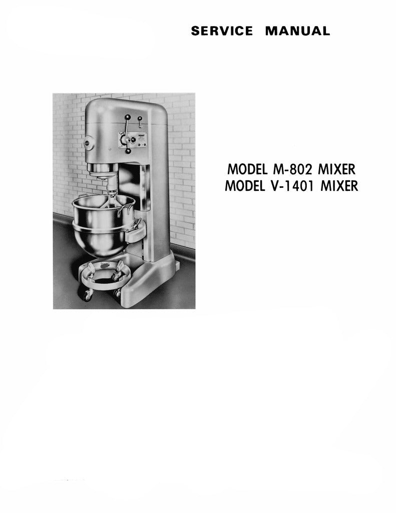 HOBART PART MODELS M-802 & V-1401