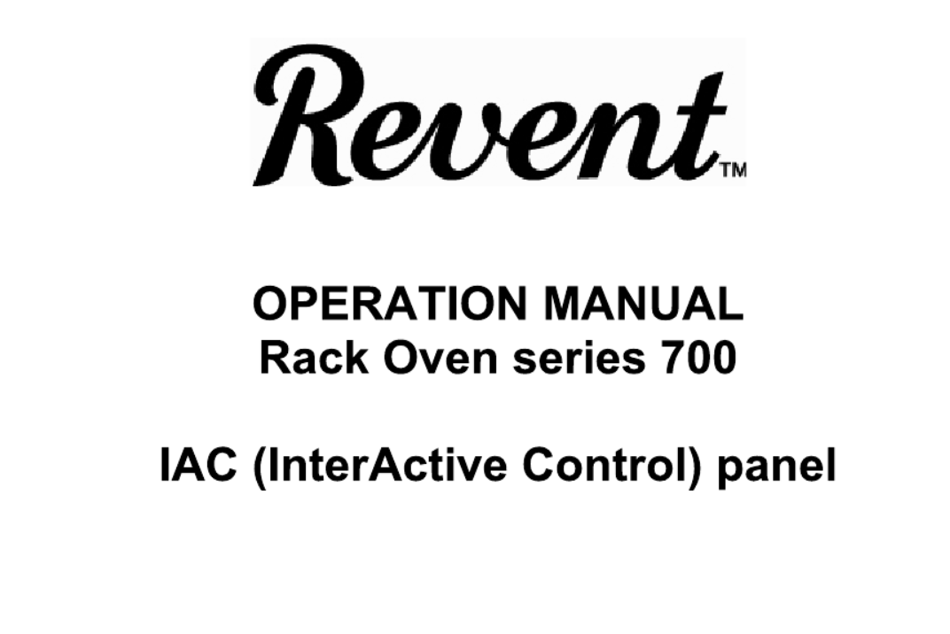 REVENT 700 Series Operation Manual, Technical Manual PDF – Ignite Parts